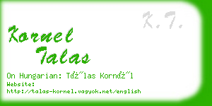 kornel talas business card